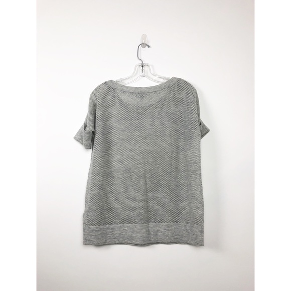 ❤️SOLD❤️ James Perse Wool Cashmere Mesh Open Knit Sweater S/Sleeve Gray Size 1 - Picture 5 of 5